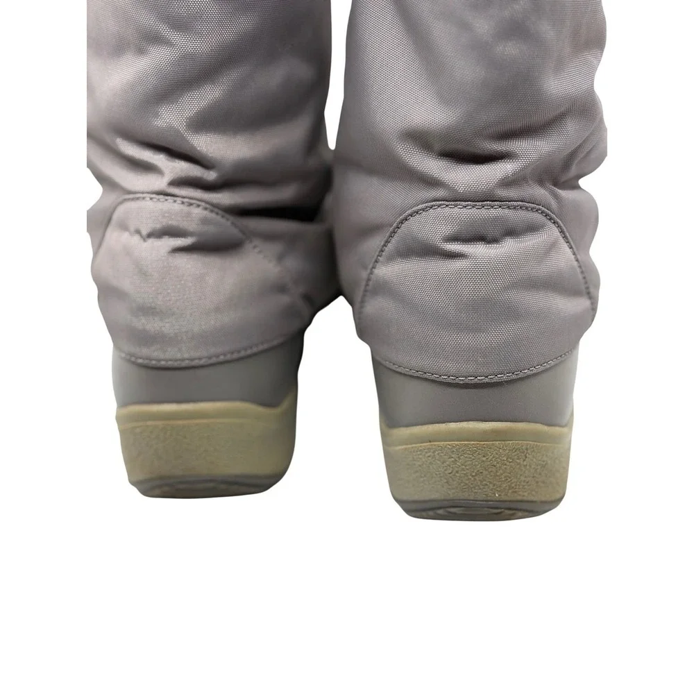 Tecnica‎ Vintage Moon Boots Gray Nylon Front Zip Winter Snow Boots Size EU 45